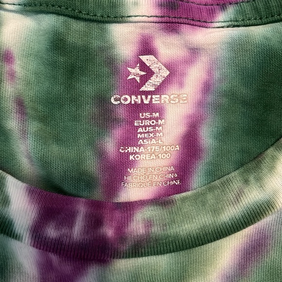 Converse X Joe Freshgoods Tie Dye Green and Purple Graphic T-shirt size medium. - Picture 3 of 5